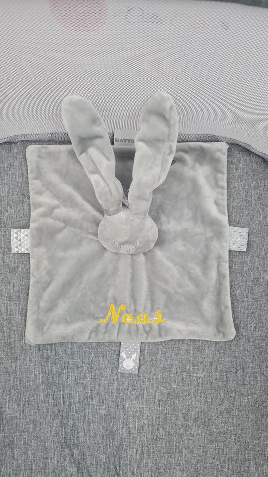 Doudou Lapin Gris Nattou Personnalisé