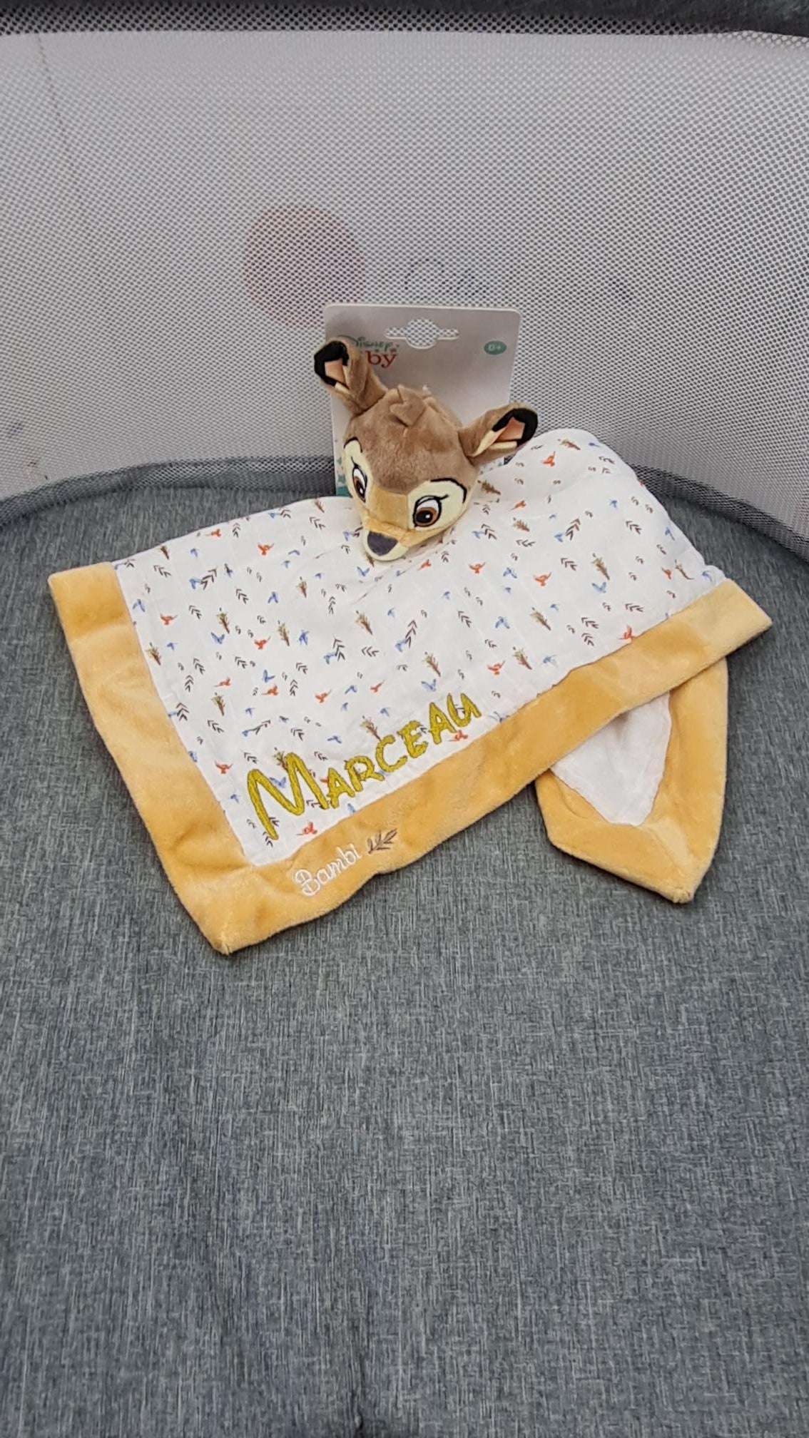 Doudou Mouchoir Disney Bambi Brun Personnalisé | 40cm