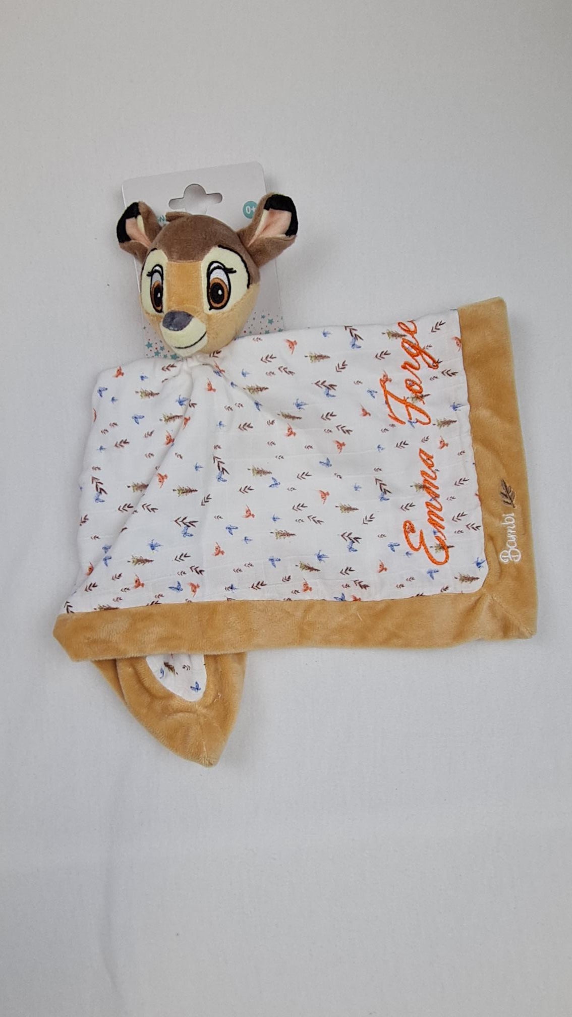 Doudou Mouchoir Disney Bambi Brun Personnalisé | 40cm