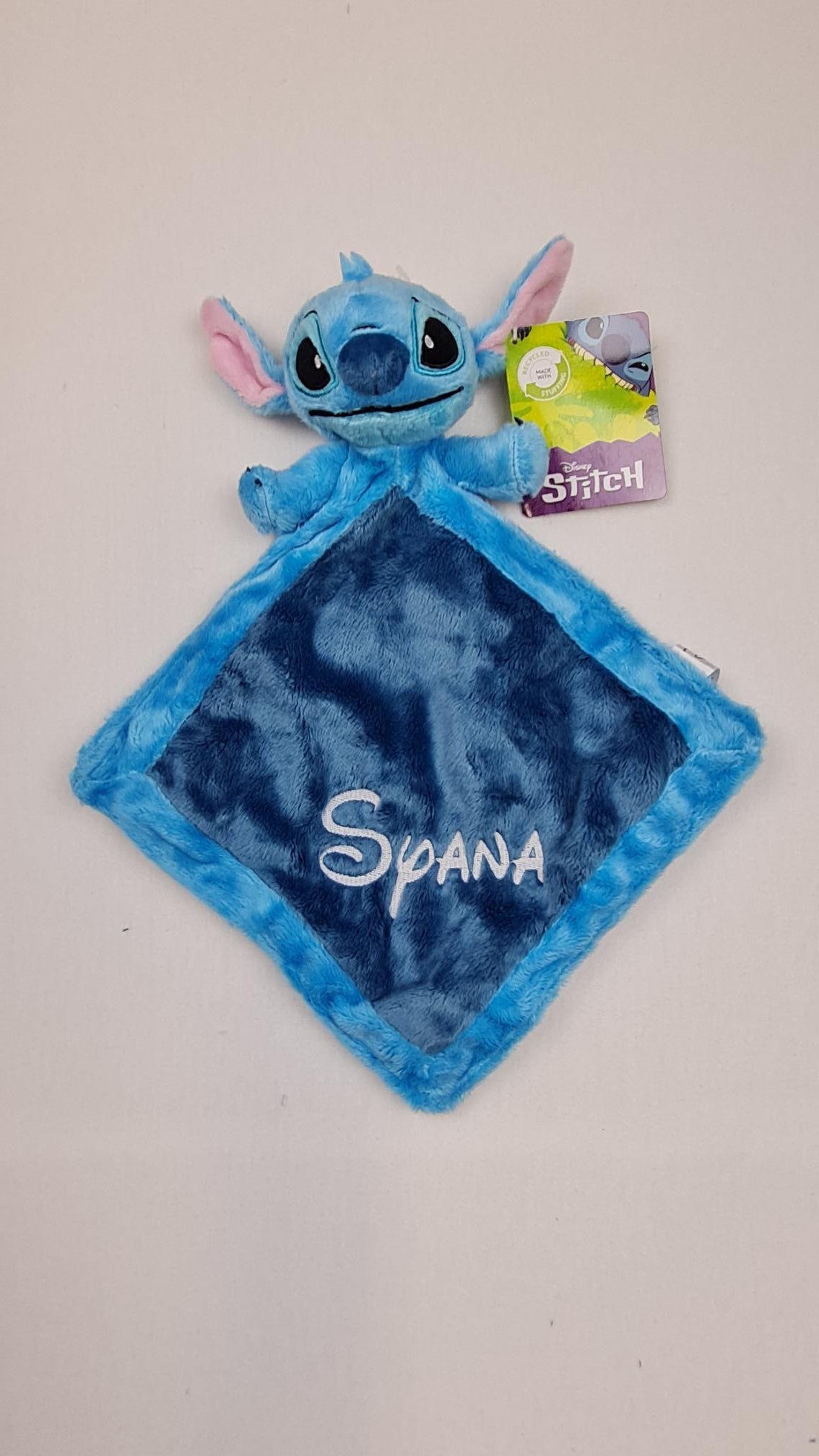 Doudou Mouchoir Disney Stitch 21cm | Avec prénom brodé | Pastel