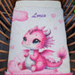 Couverture Plaid Dragon Rose | 70cm x 95cm | Couleur minky au choix