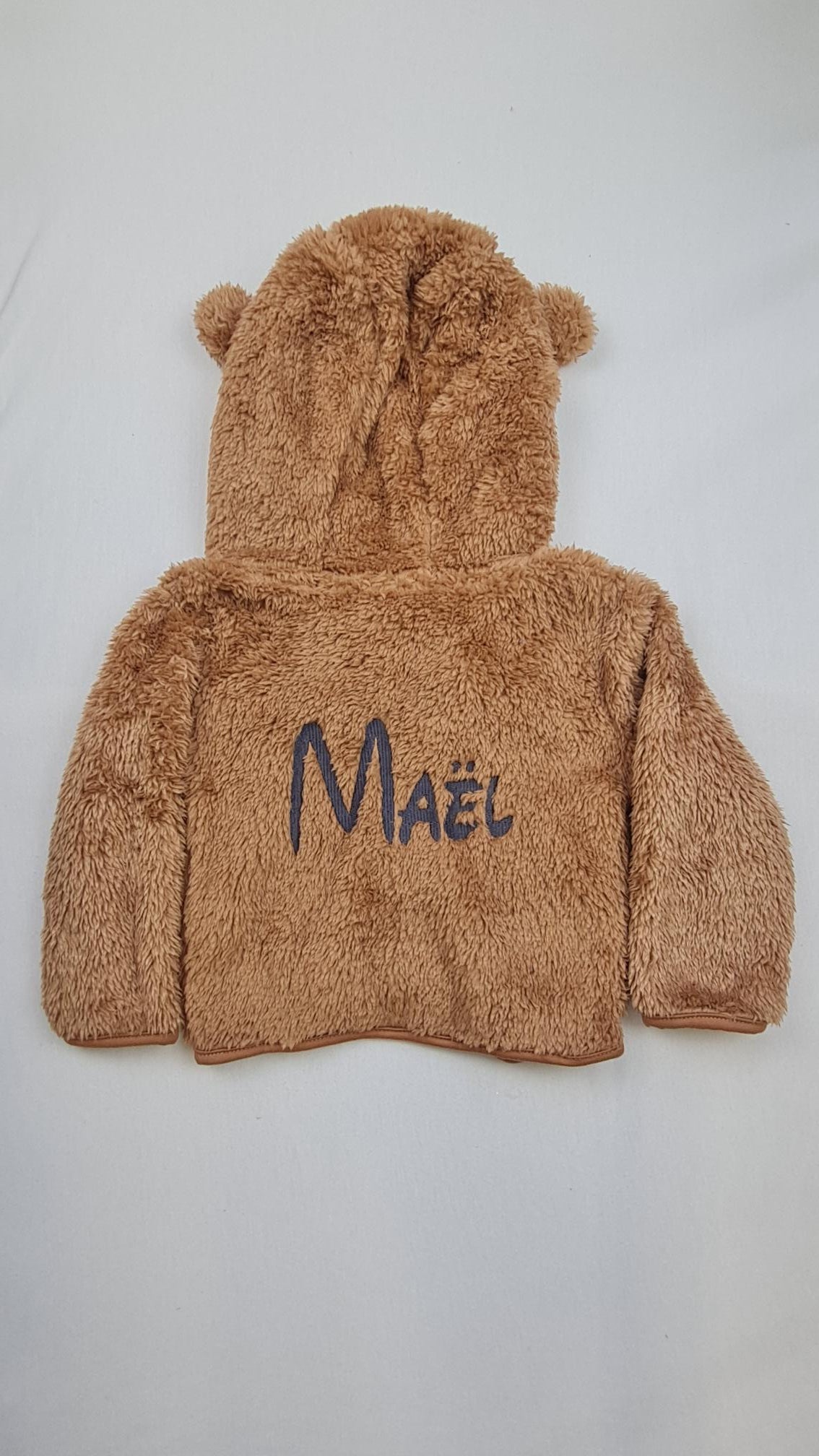 Veste Polaire Enfant -Brun Camel- | Message Brodé | De 6 à 18 mois