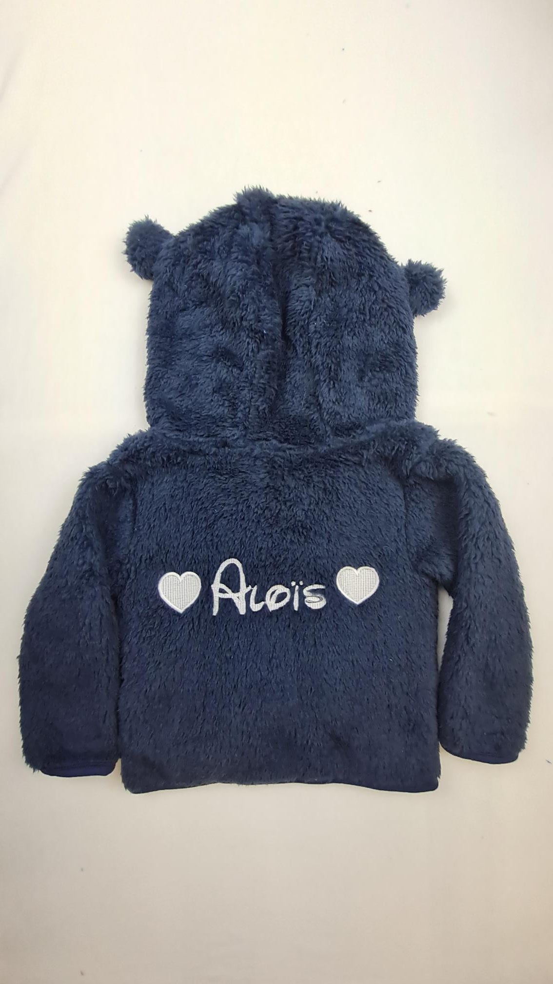 Veste Polaire Enfant -Bleu Marine- | Message Brodé | De 6 à 18 mois