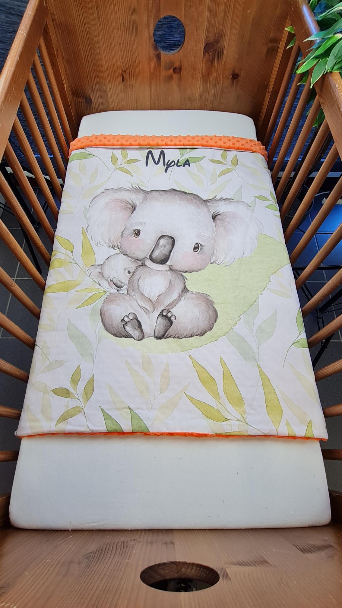 Couverture Plaid Bébé Koala | 70cm x 95cm | Couleur minky au choix