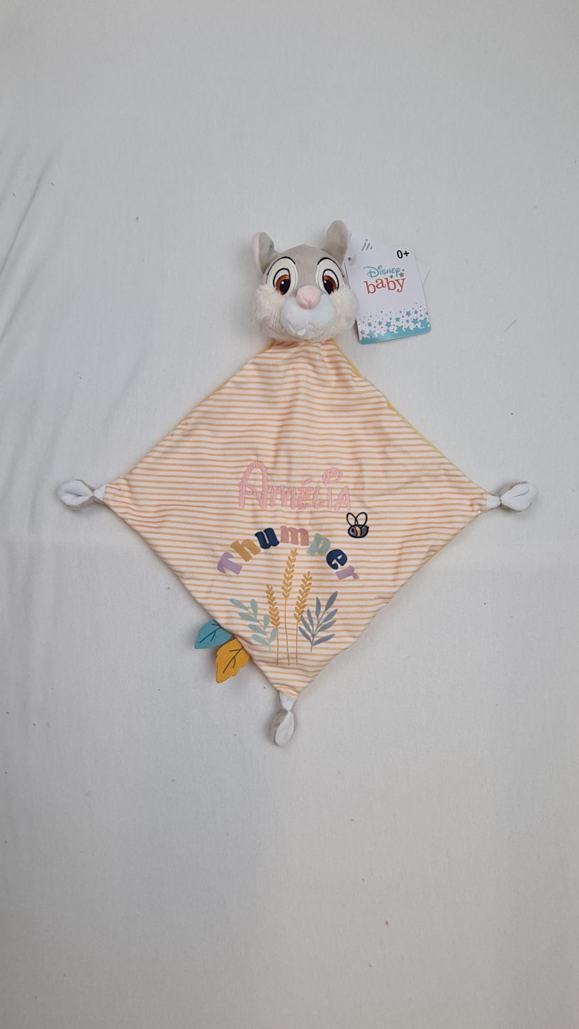 Doudou Disney Bébé PanPan Rayé | Mouchoir 21cm | A Personnaliser