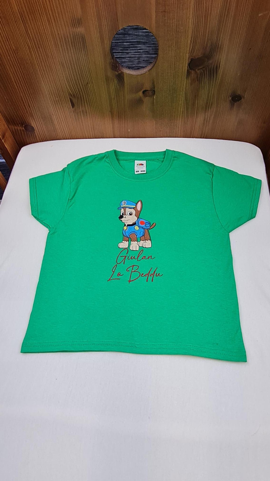 Tshirt Vert Enfant A Personnaliser | De 3 à 8 ans | Avec Prénom Brodé