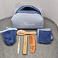 Trousse de toilette + Peigne et Brosse + Brosse à dents + Lingettes et Gants | A Personnaliser - Calincaline.be