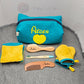 Trousse de toilette + Peigne et Brosse + Brosse à dents + Lingettes et Gants | A Personnaliser - Calincaline.be