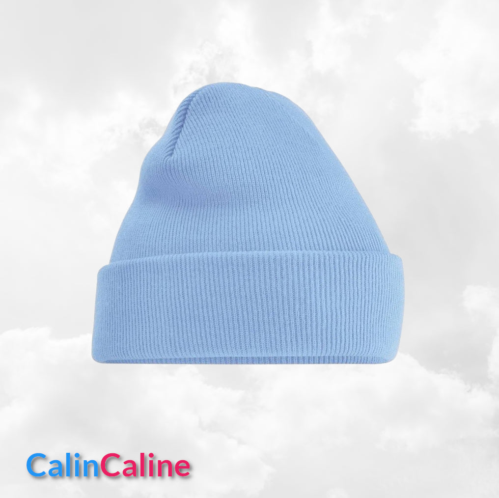 Bonnet Rabat Avec Prénom Brodé | Taille Unique | Bleu Ciel