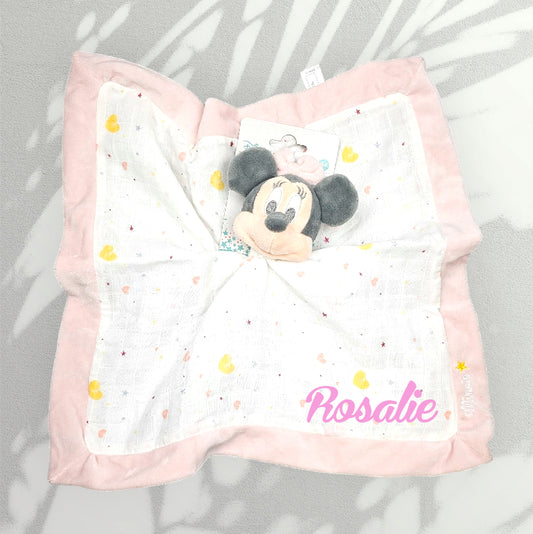 Doudou Mouchoir Disney Minnie Rose Personnalisé | 40cm