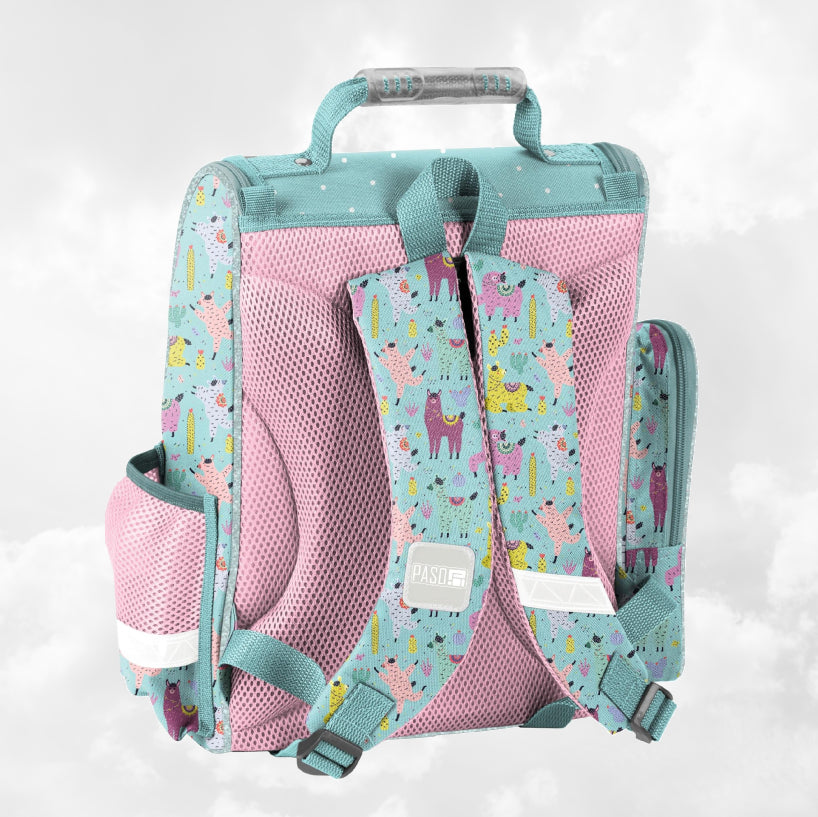 Sac à Dos Enfant Premium 36cm | Lama Cyan | 3 Compartiments