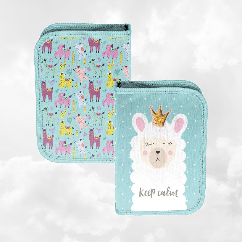 Plumier enfant 19cm | Lama Cyan | Sans ustensiles