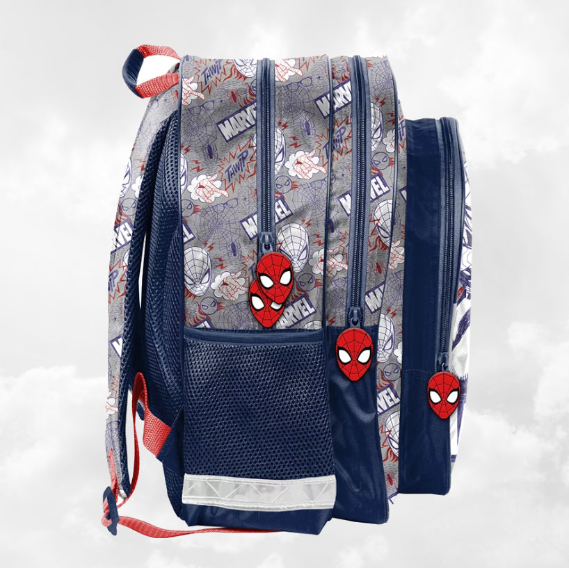 Sac à Dos Enfant Premium 38cm | Spiderman Blanc | 2 Compartiments