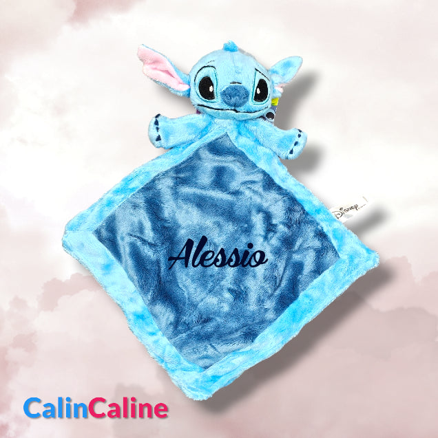 Doudou Mouchoir Disney Stitch 21cm | Avec prénom brodé | Pastel