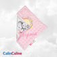 Pack Bébé Personnalisé | Couverture + Doudou 30cm + Protège carnet assortis | Fille | Coton