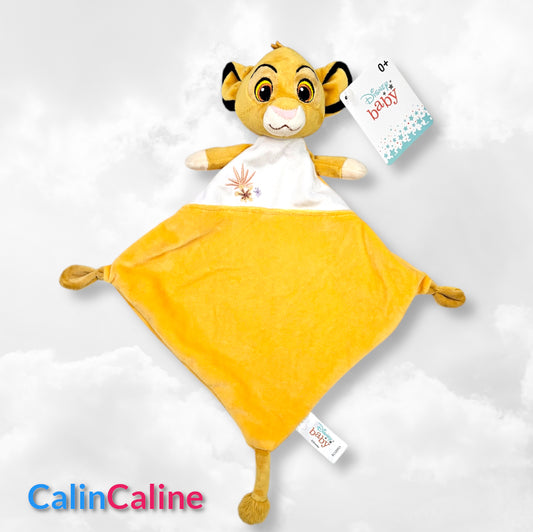 Doudou Disney Simba 30cm Jaune avec Fleur | Prénom Personnalisé