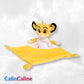 Doudou Disney Simba 30cm Jaune avec Fleur | Prénom Personnalisé