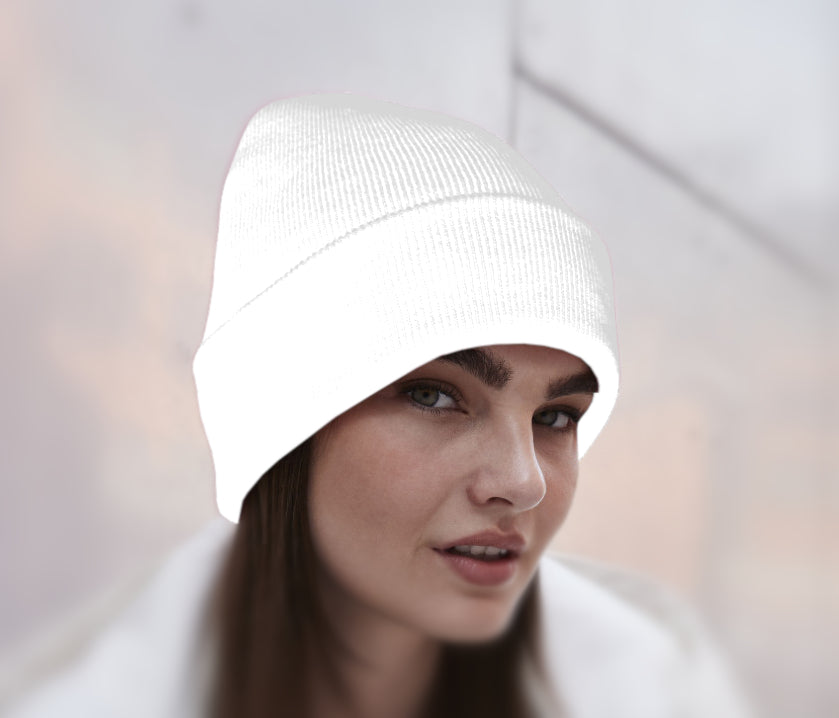 Bonnet Rabat Avec Prénom Brodé | Taille Unique | Blanc