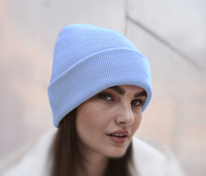 Bonnet Rabat Avec Prénom Brodé | Taille Unique | Bleu Ciel