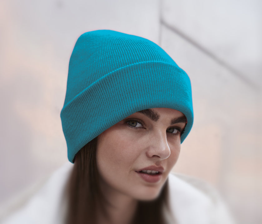 Bonnet Rabat Avec Prénom Brodé | Taille Unique | Bleu Sarcelle