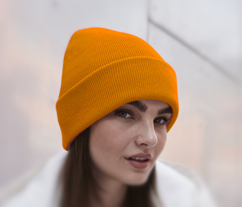 Bonnet Rabat Avec Prénom Brodé | Taille Unique | Orange