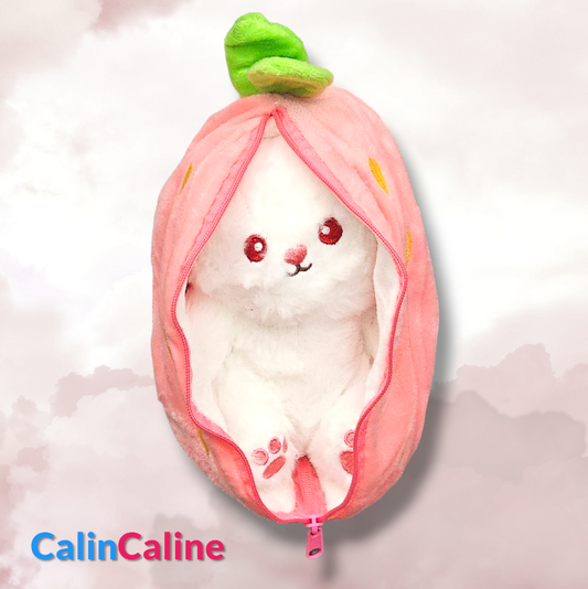 Peluche Fraise Lapinou 25cm | Personnalisé avec prénom