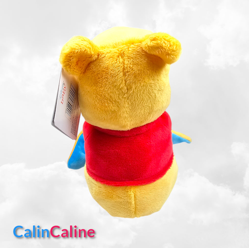 Doudou Peluche Winnie Cyan 25cm | Mouchoir Personnalisé