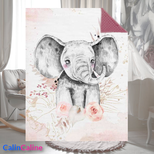 Couverture Plaid Bébé | Elephant Gold Savane | 70cm x 95cm | A Personnaliser