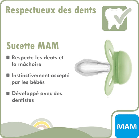 2 Sucettes MAM PURE personnalisées | 0-6 mois | 100% Durable