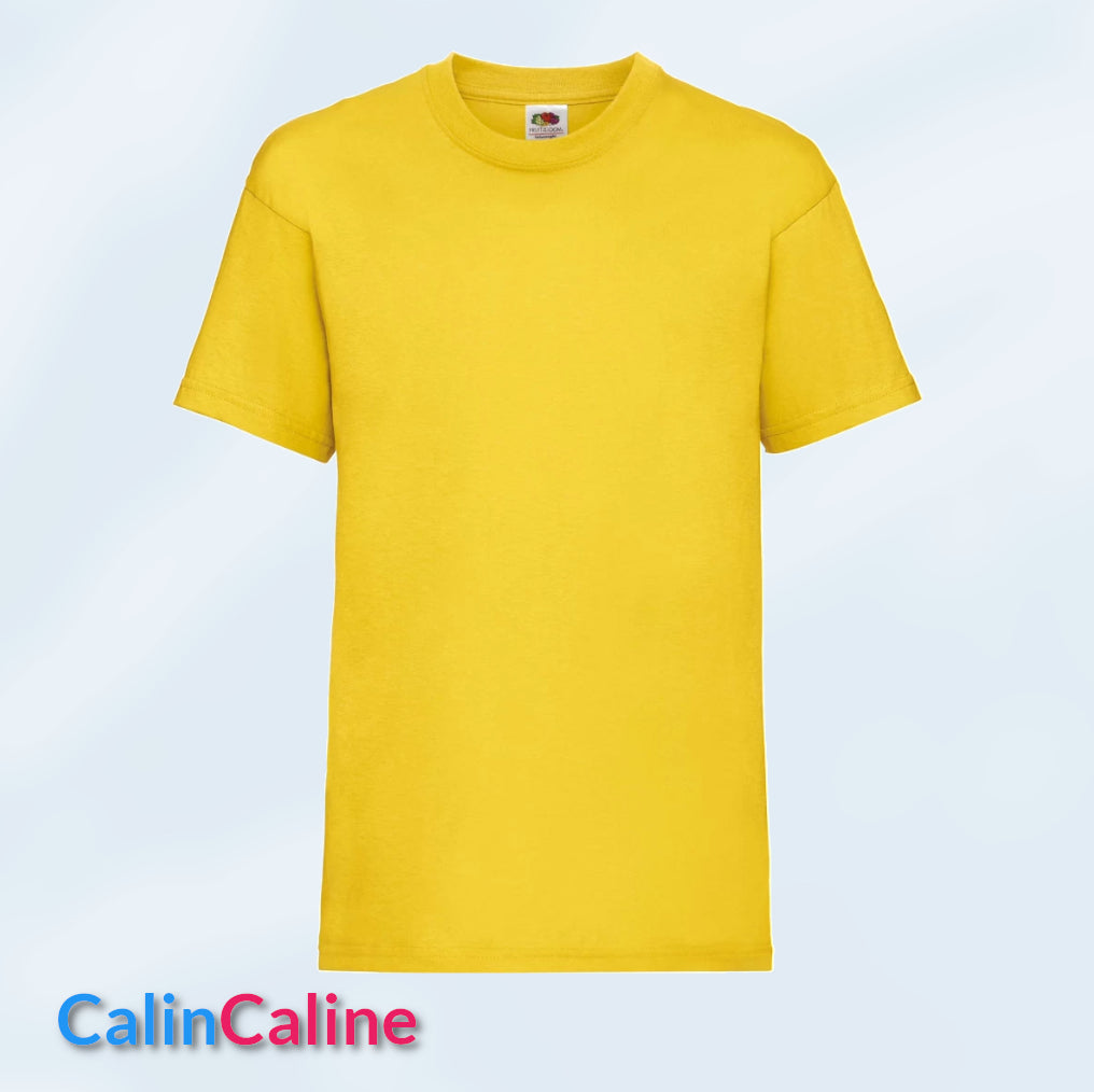 Tshirt Jaune Enfant A Personnaliser | De 3 à 8 ans | Avec Prénom Brodé